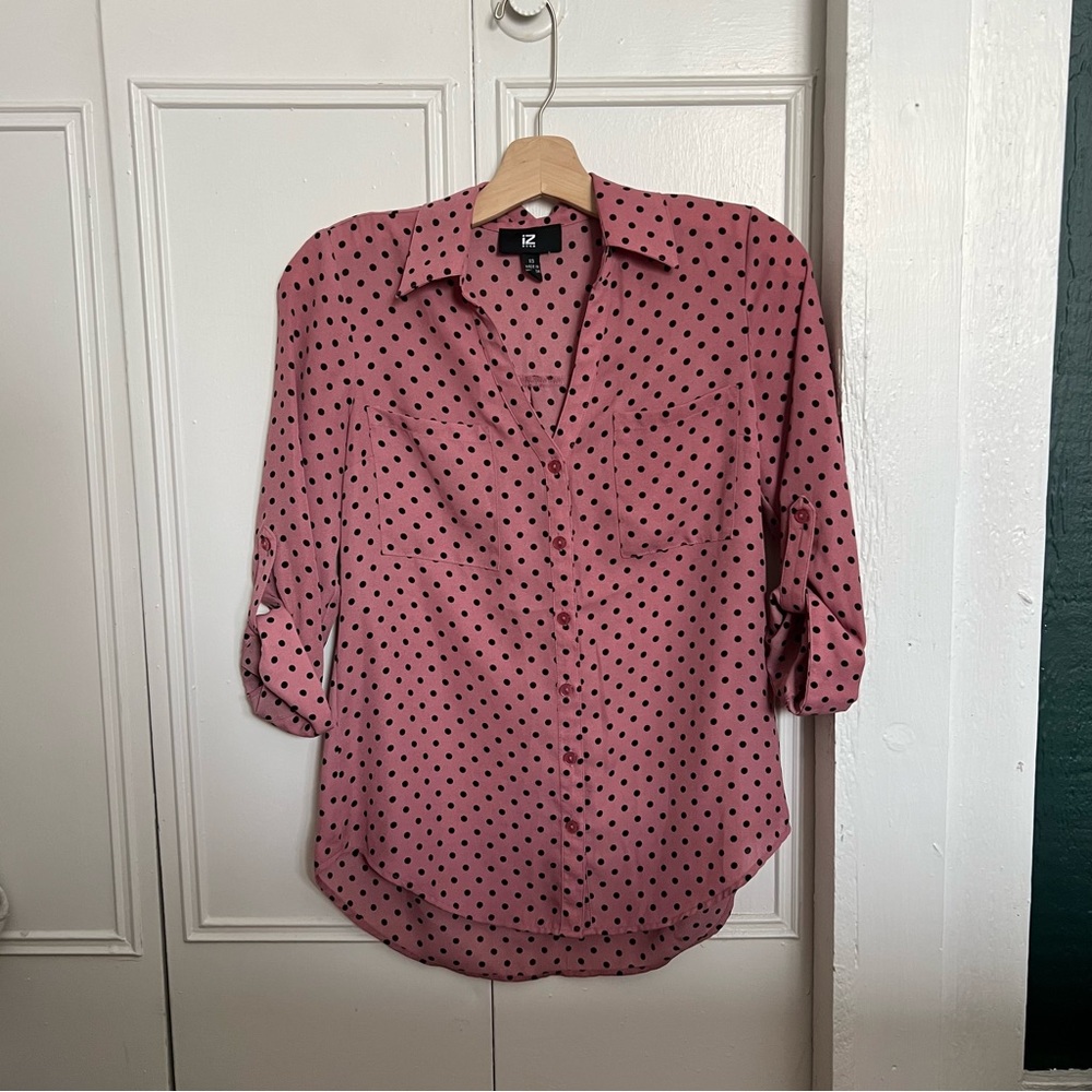 XS Polka Dot Dress Shirt